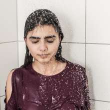 Jens German: She lost a bet, and had to soak herself.