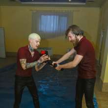 wet.look.me: Two guys swimming in the indoor pool!Group wetlook set19/2018-Hans and Eric