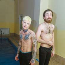 wet.look.me: Two guys swimming in the indoor pool!Group wetlook set19/2018-Hans and Eric