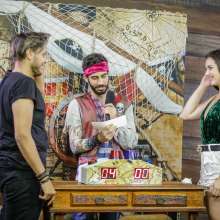 walking the plank: Guy take pies in the face from a hot girl!  Program 11