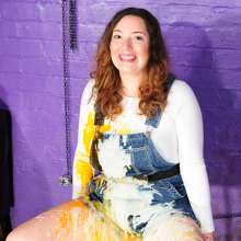 DungeonMasterOne: Maria's Questions: Mypierogatrive in shortalls gets plastered in mess!
