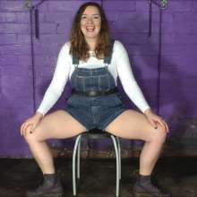 DungeonMasterOne: Maria's Questions: Mypierogatrive in shortalls gets plastered in mess!