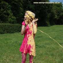 WSMProductions: Reluctant girlfriend Sherry squeals as she is sploshed--wsm