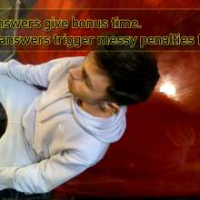 QuizBob: Nathan and his white tracksuit get multi-coloured-gunged!