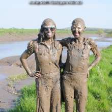 DungeonMasterOne: Honeysuckle and Susie in the mud in sportswear!