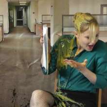 RevSlymsford: Vintage: Cherry Sploshed In Office Wear: Pranked by Messy Jessie
