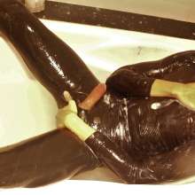Daniel Wetlook: Daniel: Black and Tight Clothes Got Wet in Bathtub