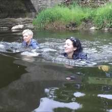 DungeonMasterOne: Long Denim Skirts in the River