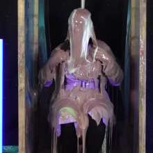 LiquidX: Michaela Trashes the Tank, and Herself (PVC Rainwear)