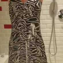 MadelineOasis: A Sexy Zebra Dress and Slip in the Shower