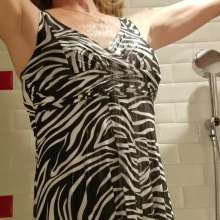 MadelineOasis: A Sexy Zebra Dress and Slip in the Shower