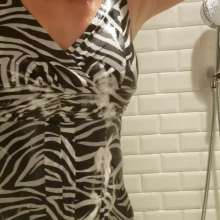 MadelineOasis: A Sexy Zebra Dress and Slip in the Shower