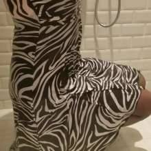 MadelineOasis: A Sexy Zebra Dress and Slip in the Shower