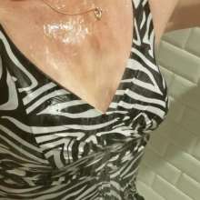 MadelineOasis: A Sexy Zebra Dress and Slip in the Shower