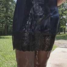 MadelineOasis: Madeline Soaks a Navy Blue Cocktail Dress
