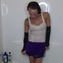 Jayce: Two silky Dresses, changing plus some shower head masturbation!  ;)