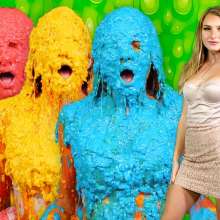 PieZone: This Prissy Blonde Does Not Want to Get Slimed!
