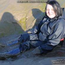 DungeonMasterOne: Mud glorious mud!  Evelyne the cook takes a mudbath in a hazmat boilersuit!