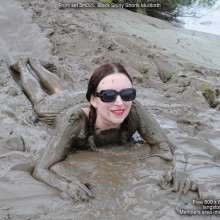 DungeonMasterOne: Black shiny shorts mud bath for Honeysuckle!