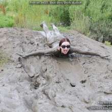DungeonMasterOne: Black shiny shorts mud bath for Honeysuckle!