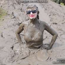 DungeonMasterOne: Black shiny shorts mud bath for Honeysuckle!