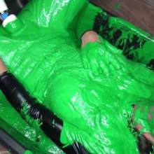 Jayce: Catsuit Filling, Two Hitachis at once, huge climax, Cutting off pvc!