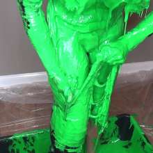 Jayce: Catsuit Filling, Two Hitachis at once, huge climax, Cutting off pvc!