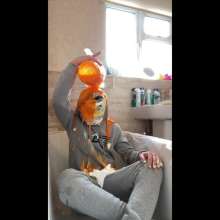 Chav Boy Messy Mark: Grey EA7 Tracksuit Gets Trashed with Pies and Orange Gunge