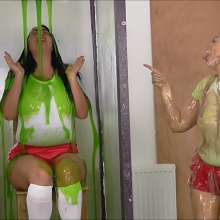 RevSlymsford: Nikki and Adriana Are Gunged and Pied In Sportswear