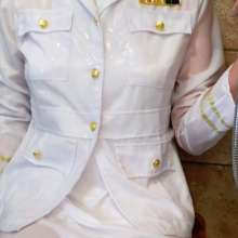 MadelineOasis: A Navy Uniform and Lingerie Completely Soaked in a Shower