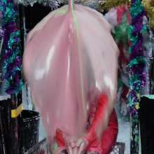 LiquidX: The Human Carwash: Michaela in Red PVC and Tights