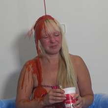 Big_Tits_Gunge: Vicky's Lunch Time Break Gunking...  Nasty Savory Sauces!