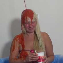 Big_Tits_Gunge: Vicky's Lunch Time Break Gunking...  Nasty Savory Sauces!