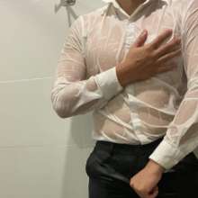 Daniel Wetlook: Yago Got Wet by Water and Xlube in Bathroom in Sep