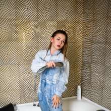 wet.look.me: Hot wetlook girl get wet in Overalls and Dress in heels| Wetlook.biz
