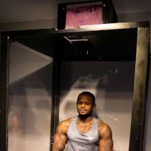 jay852uk: Dancer and pt Dante pays a visit to the Great British Gunge Tank