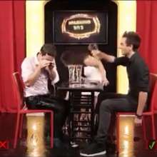 mad_mick_at: Sparing-Show (Georgian tv-show): Hosts drenched (non-yt-clip-find)