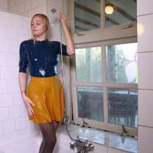 WetPlace: Beautiful Eileen Showering In Yellow Skirt