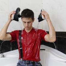 Wet Live Team: Casual Wet Look, Ruslan in Tight Jeans, Wet Delight!