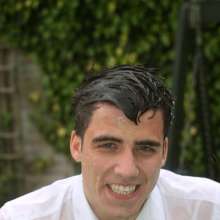 wamgame1: Chris on Laptop Soaked in Garden Pool