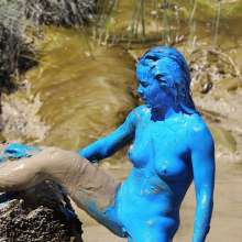 FOXY: In blue in the mud