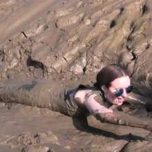 DungeonMasterOne: Honeysuckle's PVC Catsuit Mudbath!