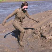DungeonMasterOne: Honeysuckle's PVC Catsuit Mudbath!