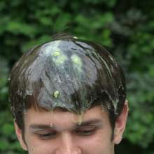wamgame1: Ian in White Clothes Covered in Food and Water