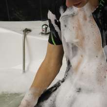 Wet Live Team: In Tight Cyclist Suit  It Was Doubly Nice to Get Wet