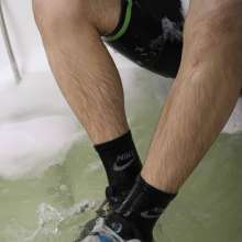 Wet Live Team: In Tight Cyclist Suit  It Was Doubly Nice to Get Wet
