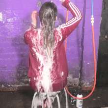 DungeonMasterOne: Maude's Red Tracksuit Hairwash