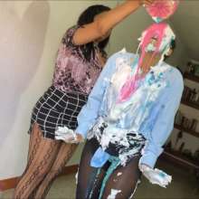 RevSlymsford: Messy Office: Secretary Ludo Trashed With Pies, Slime + More