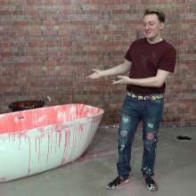 WamtasticUK: New Guy Pete First Gunging in Bath of Pink Slime