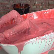 WamtasticUK: New Guy Pete First Gunging in Bath of Pink Slime